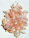 100 3x11mm Matte Transparent Pink AB Dagger Beads